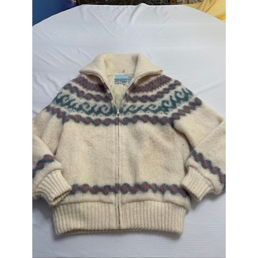 Eider Knit Wool Fair Isle Vintage Jacket Size Medium